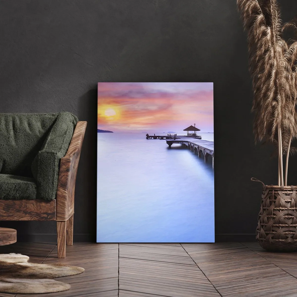 Bild auf Leinwand - Leinwandbild - Ein Meer der Ruhe bis zum Horizont - 45x80 cm