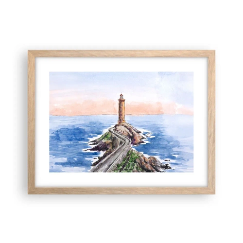 Poster in einem Rahmen aus heller Eiche - Dem Meer zugewandt - 40x30 cm