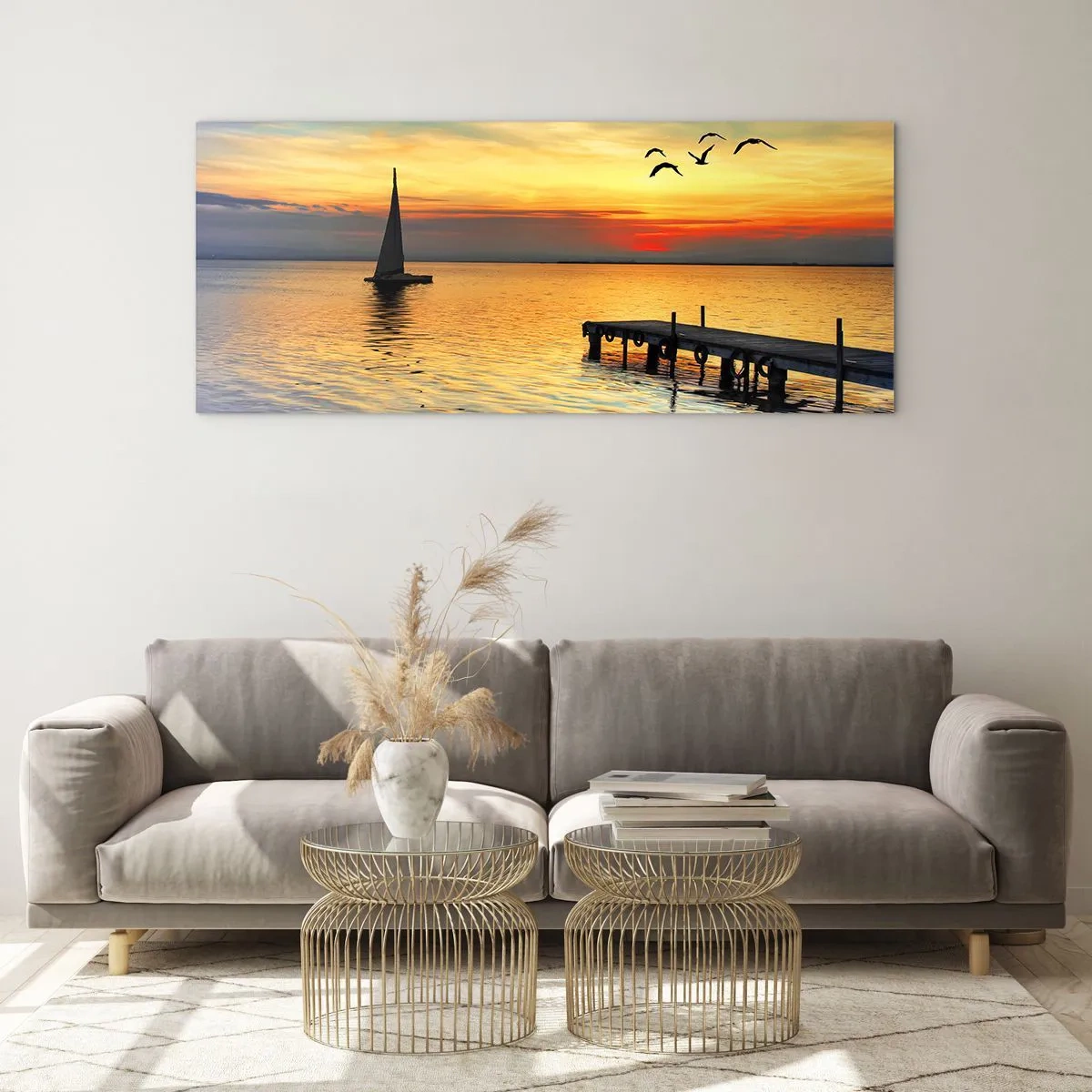 Glasbild - Bild auf glas - Abendrückkehr - 100x40 cm