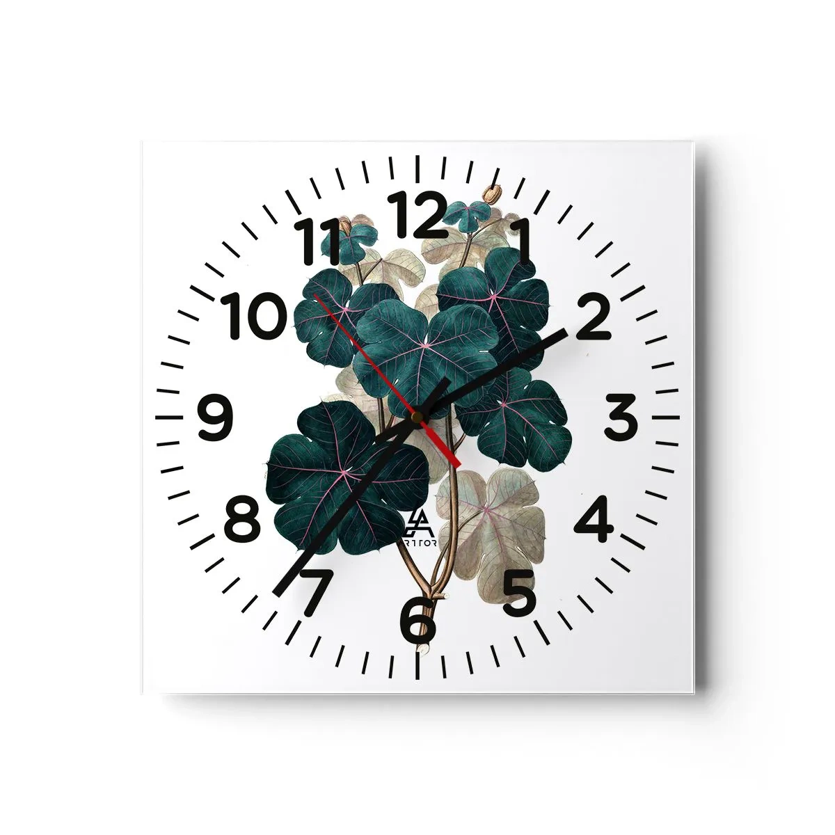 Wanduhr - Glasuhr - Aus dem alten Herbarium - 30x30 cm