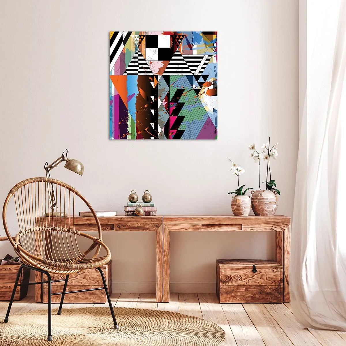 Bild auf Leinwand - Leinwandbild - Geometrisch und organisch - 30x30 cm