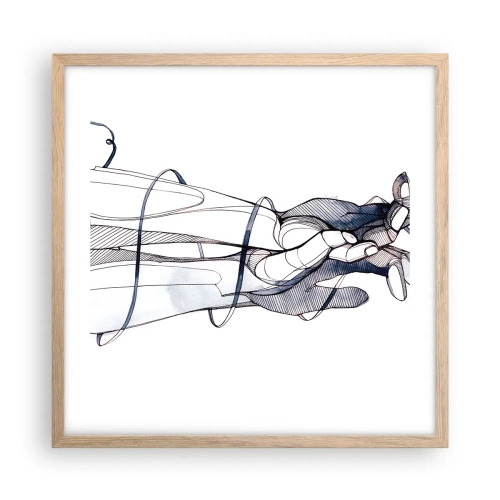 Poster in einem Rahmen aus heller Eiche - Touch-Studie - 50x50 cm