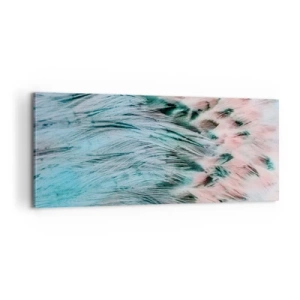 Bild auf Leinwand - Leinwandbild - Saphirrosa Daunen - 100x40 cm