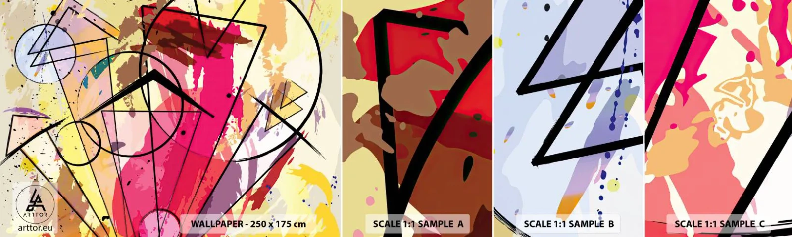 Fototapeten Muster Selbstklebend Deluxe Sticker - Explosion - Abstraktion, Stück, Grafik - 100x30 cm