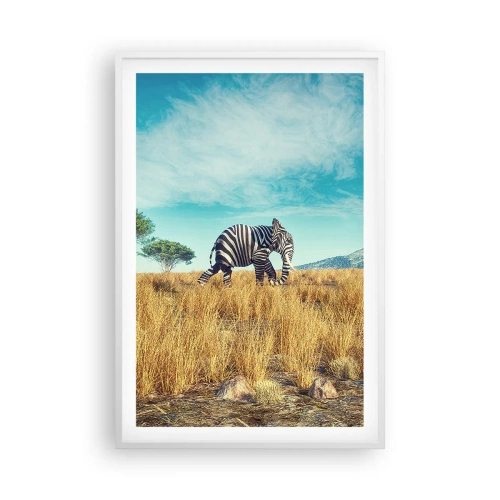 Poster in einem weißen Rahmen - Grau ist nicht mehr in Mode - 61x91 cm