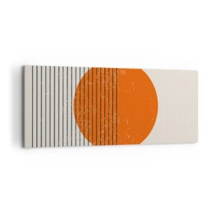 Bild auf Leinwand - Leinwandbild - Minimalistische Sonne mit geometrischen Linien - 120x50cm - Immer die Sonne - Moderne Wanddekoration für Wohnzimmer und Schlafzimmer ARTTOR