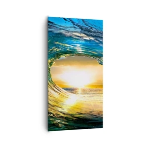 Bild auf Leinwand - Leinwandbild - In einem smaragd-goldenen Kristall - 65x120 cm