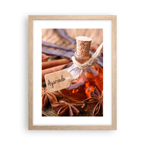 Poster in einem Rahmen aus heller Eiche - Zur Einheit von Körper und Geist - 30x40 cm