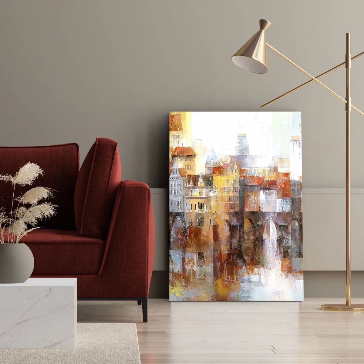 Bild auf Leinwand - Leinwandbild - Schön ist es auch unter der Brücke - 65x120 cm