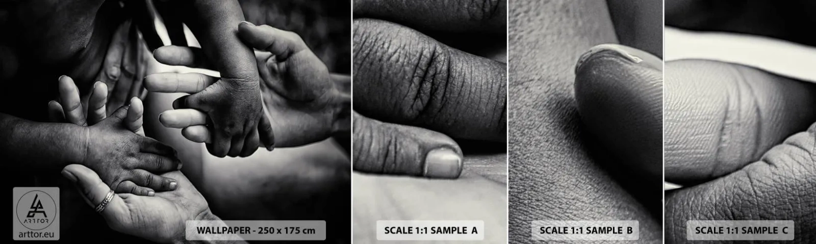 Fototapeten Muster Selbstklebend Deluxe Sticker - Mensch sein - Hände, Menschen, Liebe - 100x30 cm