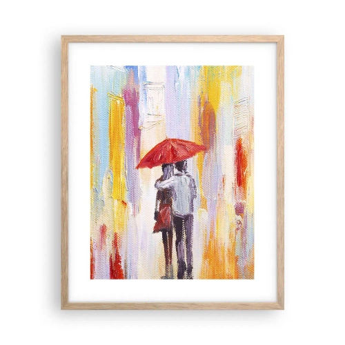 Poster in einem Rahmen aus heller Eiche - Lass es weiter regnen - 40x50 cm