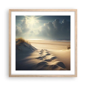 Poster in einem Rahmen aus heller Eiche - Beruhigende Landschaft - 50x50 cm