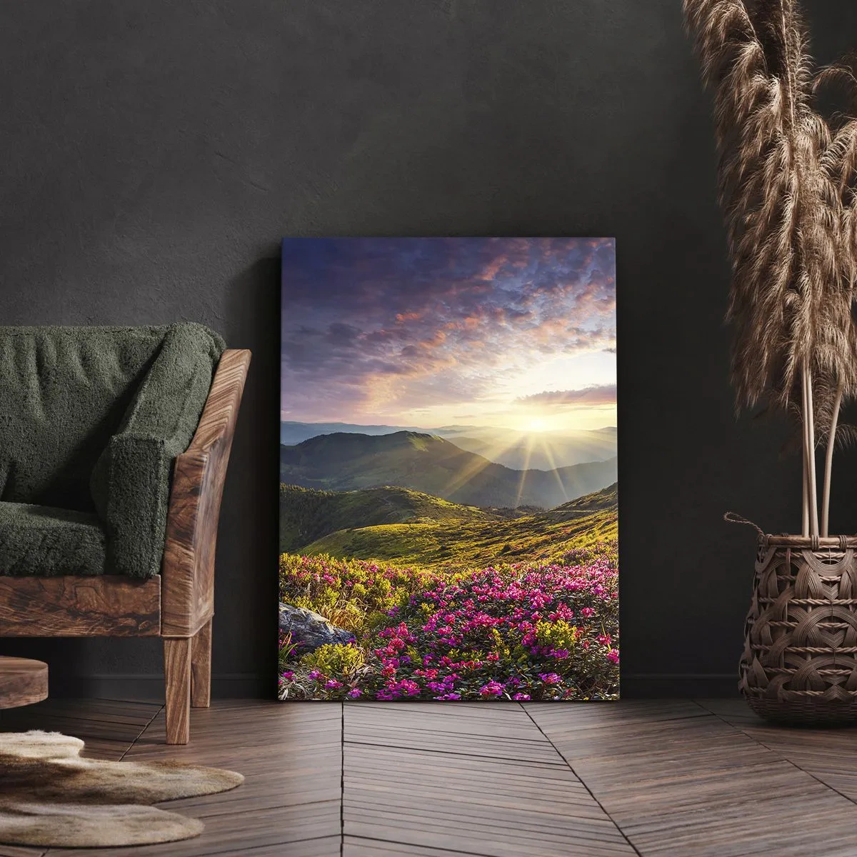 Bild auf Leinwand - Leinwandbild - Frische am Bergmorgen - 55x100 cm