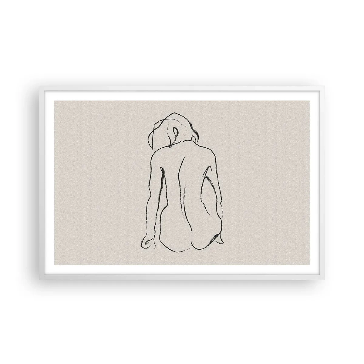 Poster in einem weißen Rahmen - Mädchenakt - 91x61 cm
