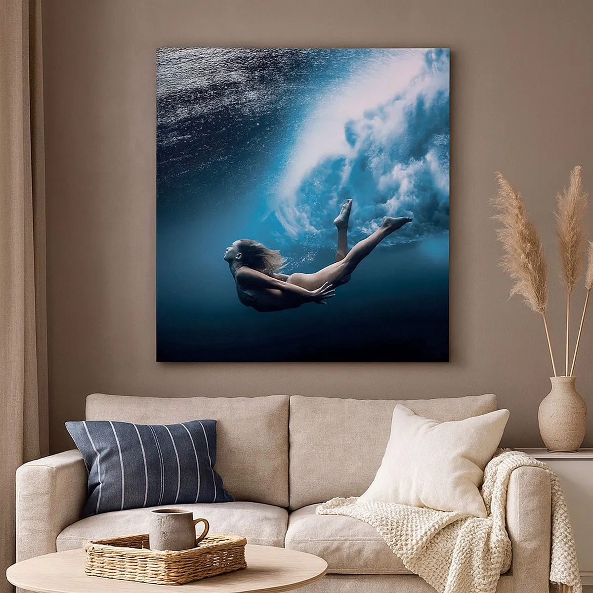 Bild auf Leinwand - Leinwandbild - Moderne Meerjungfrau - 30x30 cm