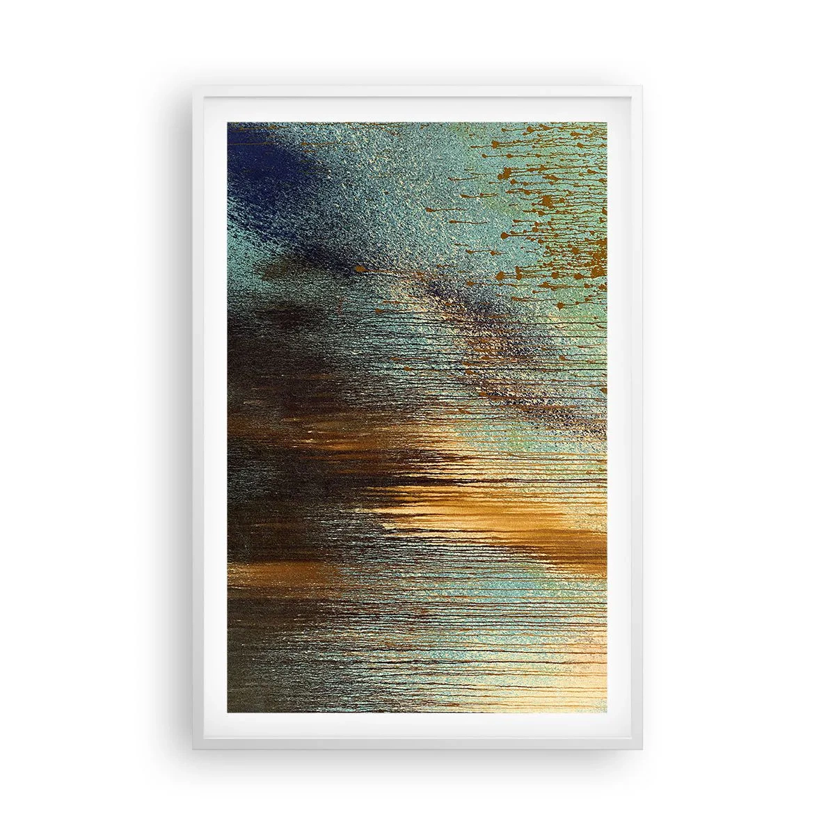 Poster in einem weißen Rahmen - Eine nicht zufällige farbenfrohe Komposition - 61x91 cm