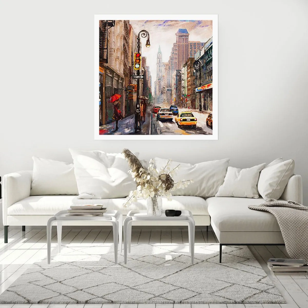 Poster - New York - auch im Regen bunt - 40x40 cm