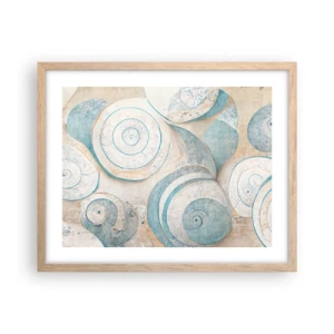 Poster in einem Rahmen aus heller Eiche - Was verbirgt sich in der Muschel? - 50x40 cm