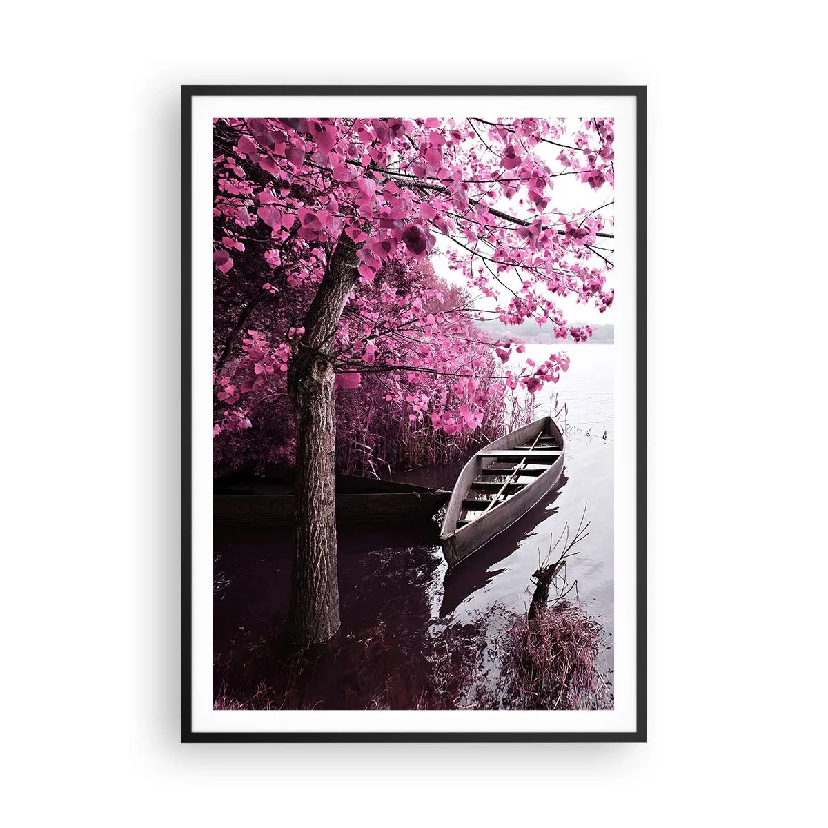 Poster in einem schwarzem Rahmen - In rosa Stille - 70x100 cm
