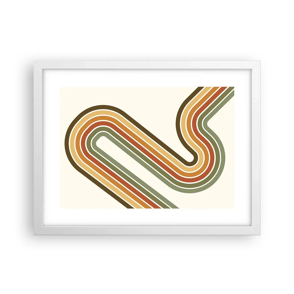 Poster in einem weißen Rahmen - Zickzack zum Ziel - 40x30 cm