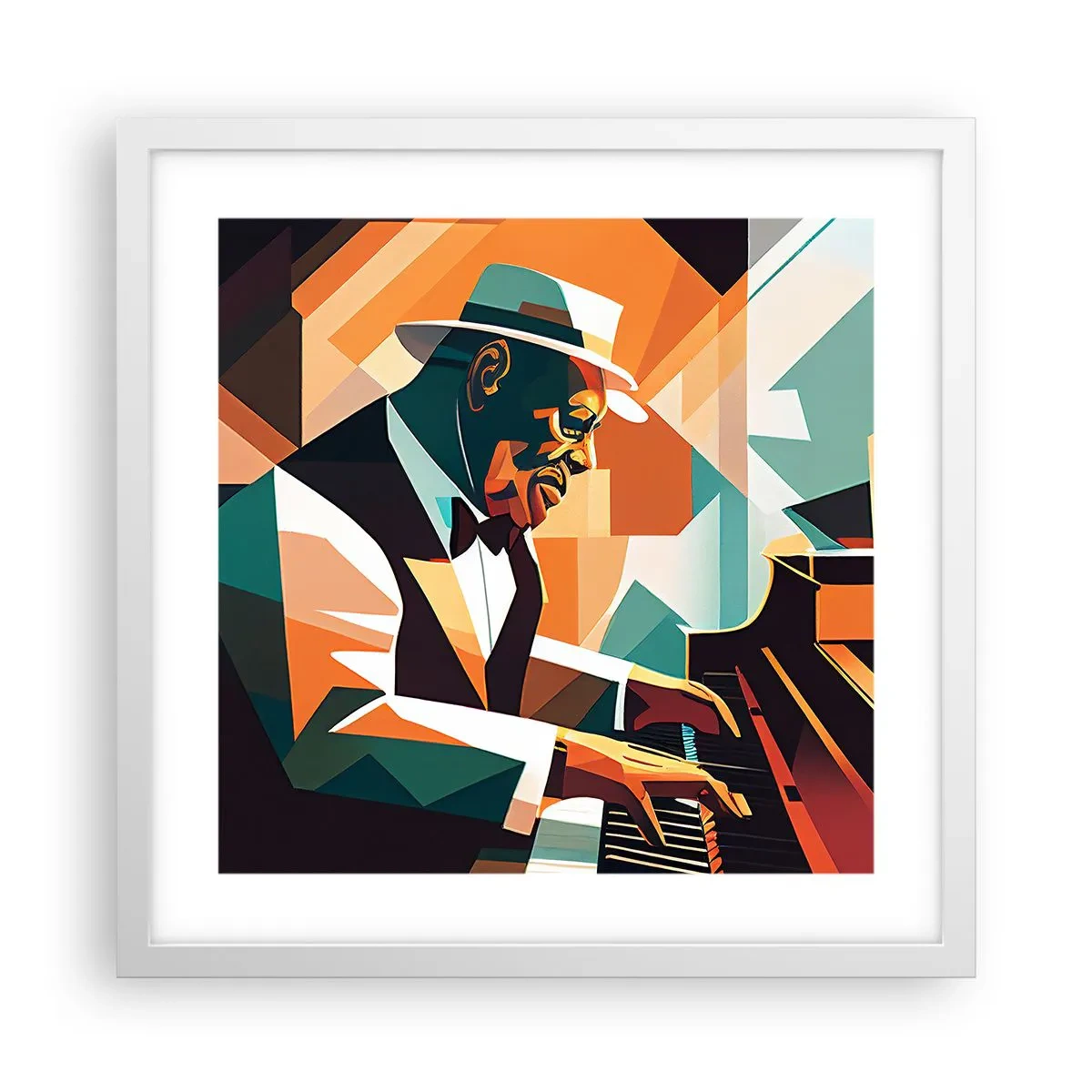 Poster in einem weißen Rahmen - Alles vom Jazz - 40x40 cm