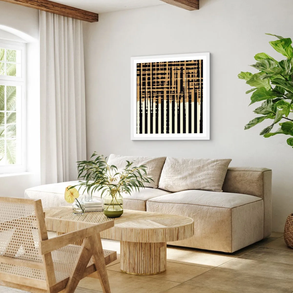 Poster in einem weißen Rahmen - Architektonische Abstraktion - 50x50 cm