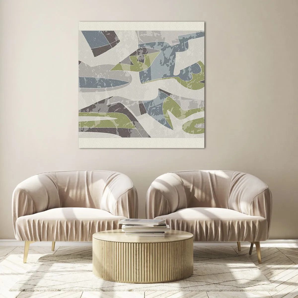 Glasbild - Bild auf glas - Komposition hinter dem Glas - 40x40 cm