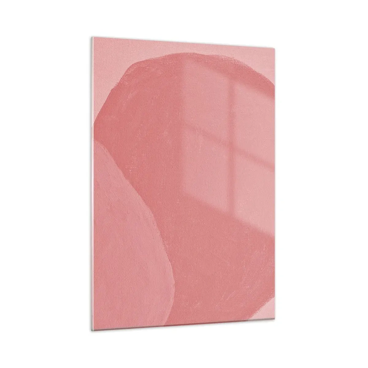 Glasbild - Bild auf glas - Eine abstrakte Form in Rosa- und Pastelltönen. - 50x70cm - Organische Komposition in Rosa - Moderne Wanddekoration für Wohnzimmer und Schlafzimmer ARTTOR