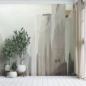 Fototapete Premium Sand - Traum von der Stadt - Minimalistisch, Hell, Stadt - 400x280 cm