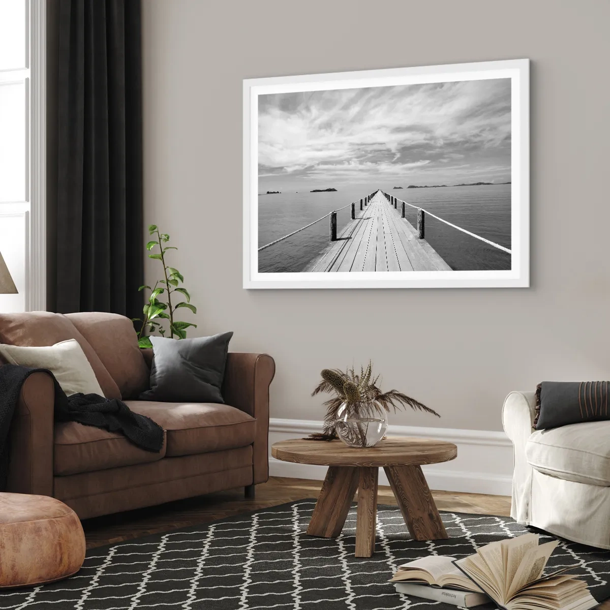 Poster in einem weißen Rahmen - Oder vielleicht eine Reise ... - 100x70 cm