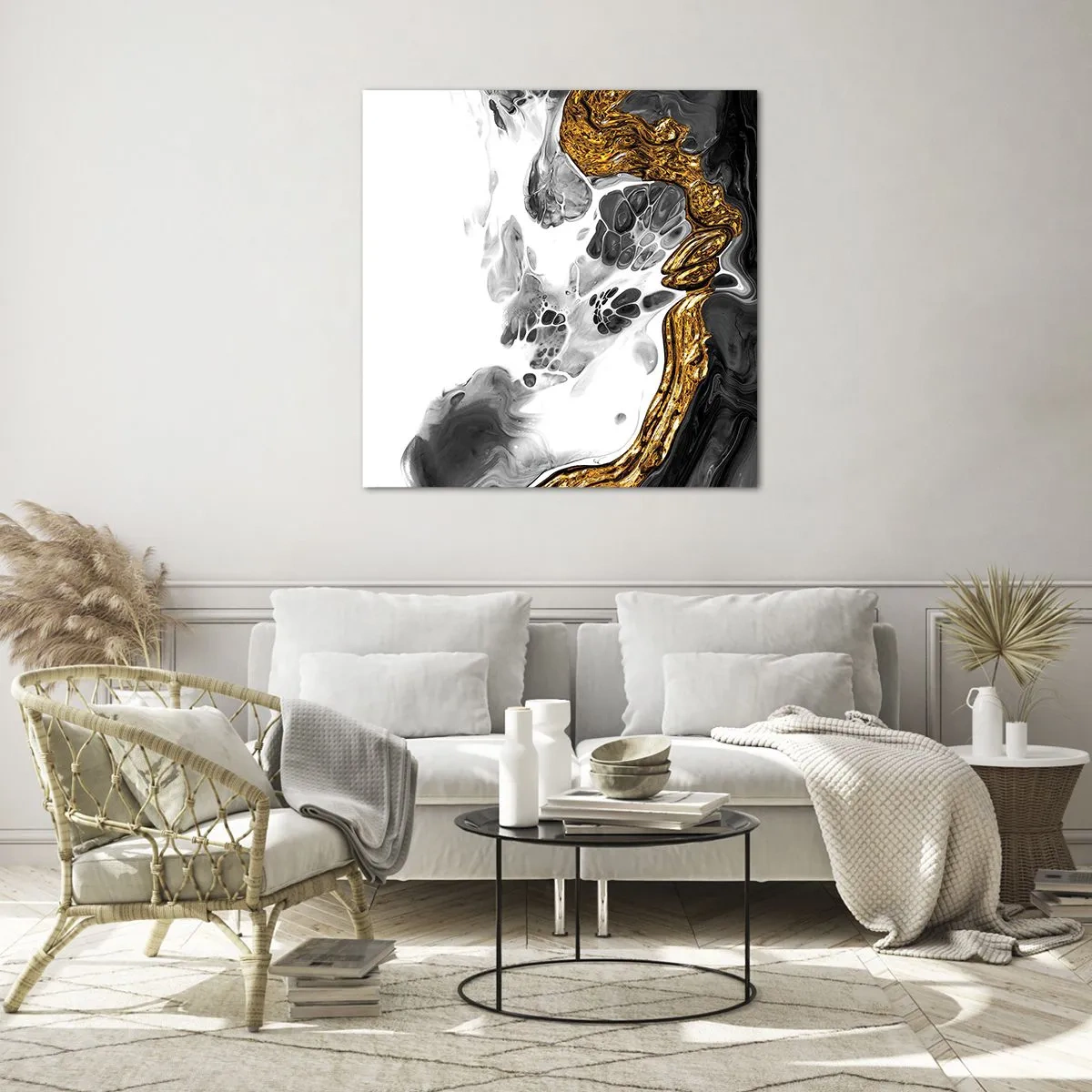 Glasbild - Bild auf glas - Organische Komposition - 40x40 cm