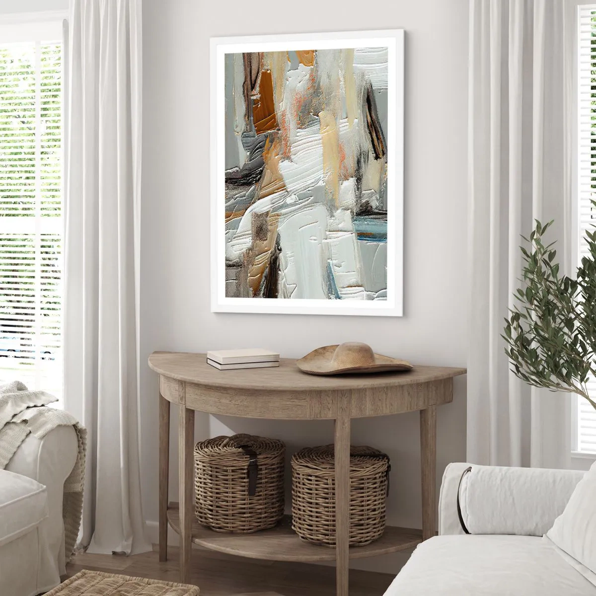 Poster in einem weißen Rahmen - Bunte Schichten - 50x70 cm