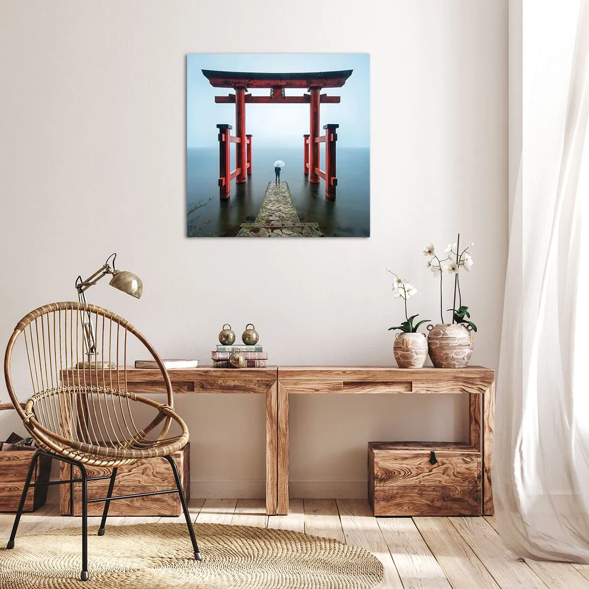 Bild auf Leinwand - Leinwandbild - Japanische Träumerei - 40x40 cm