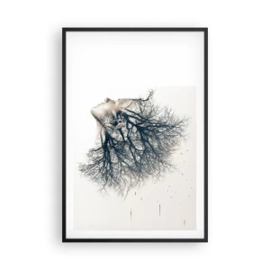 Poster in einem schwarzem Rahmen - Dem Rauschen der Bäume lauschen - 61x91 cm