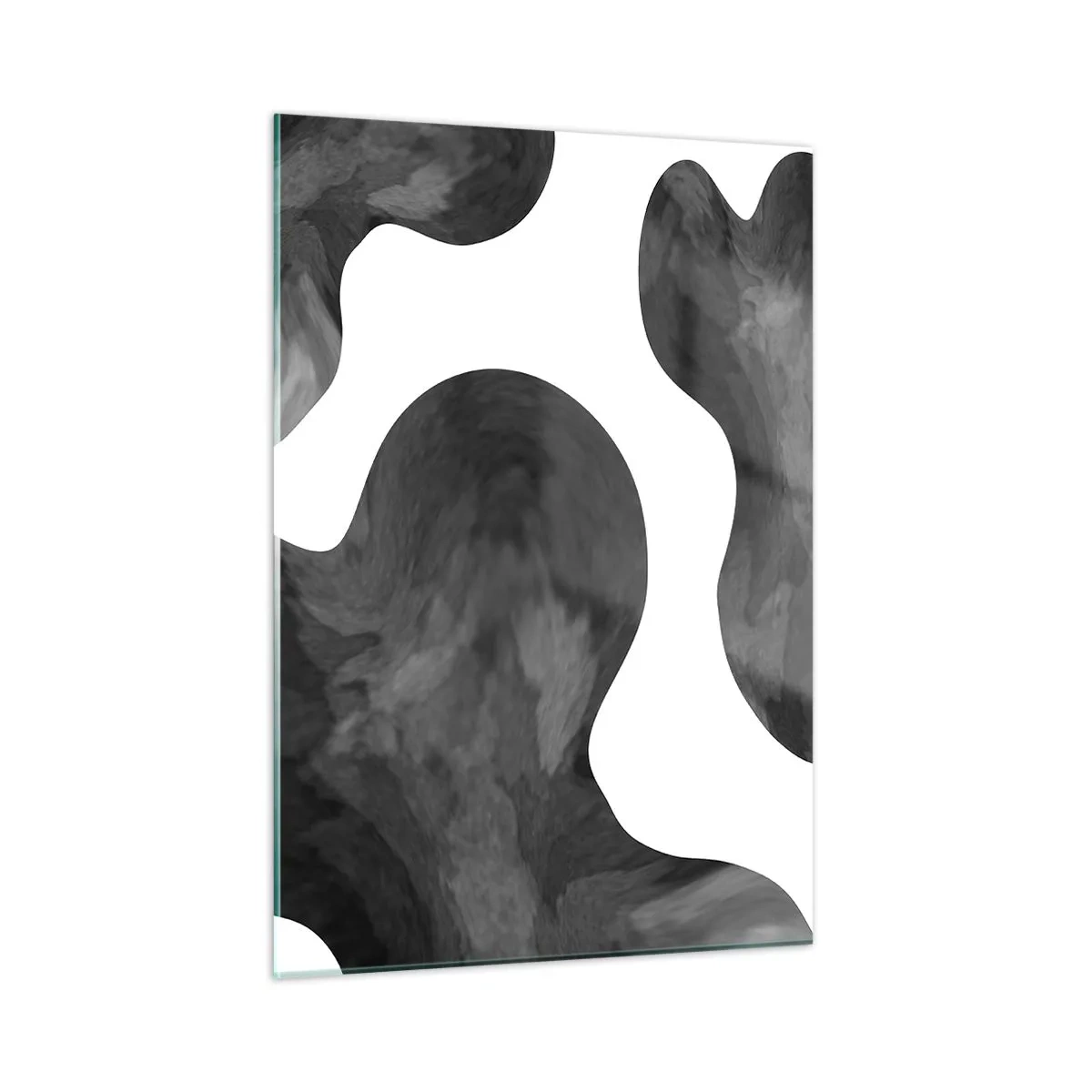 Glasbild - Bild auf glas - Abstrakte Formen in Schwarz-Weiß-Tönen - 50x70cm - Milchstraße - Moderne Wanddekoration für Wohnzimmer und Schlafzimmer ARTTOR