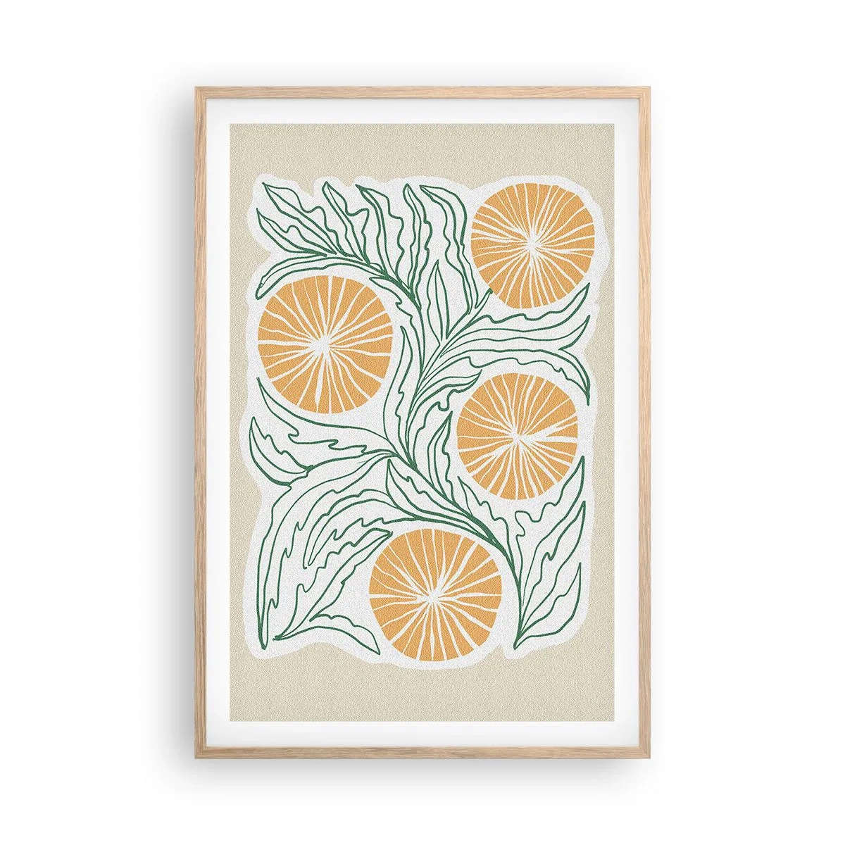 Poster in einem Rahmen aus heller Eiche - Ethnisch mit einem Hauch von Abstraktion - 61x91 cm