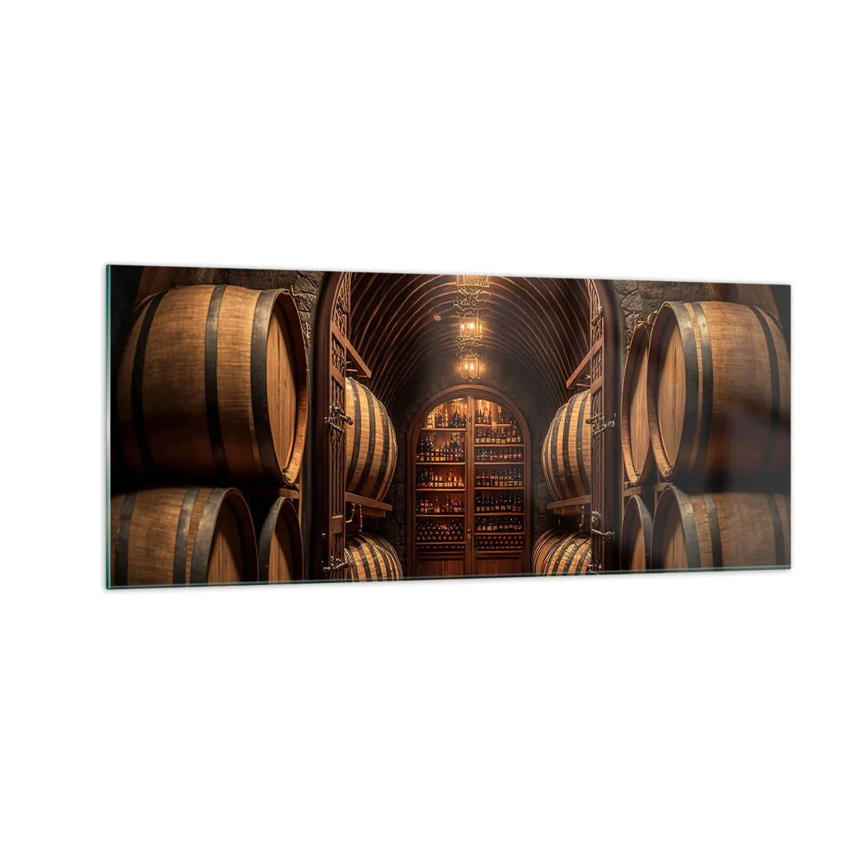 Glasbild - Bild auf glas - Stimmungsvoller Keller - 100x40 cm