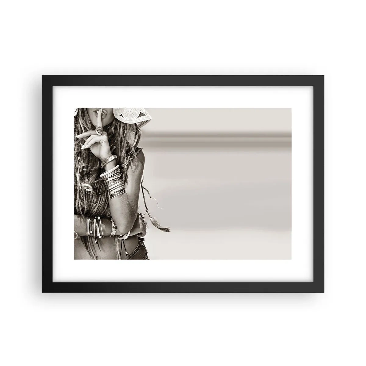 Poster in einem schwarzem Rahmen - Wieso ein Mädchen - 40x30 cm