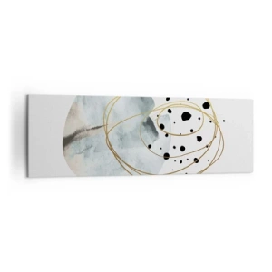 Bild auf Leinwand - Leinwandbild - Minimalistische Abstraktion mit geometrischem Muster und goldenen Linien - 160x50cm - Vom Weltraum umarmt - Moderne Wanddekoration für Wohnzimmer und Schlafzimmer ARTTOR