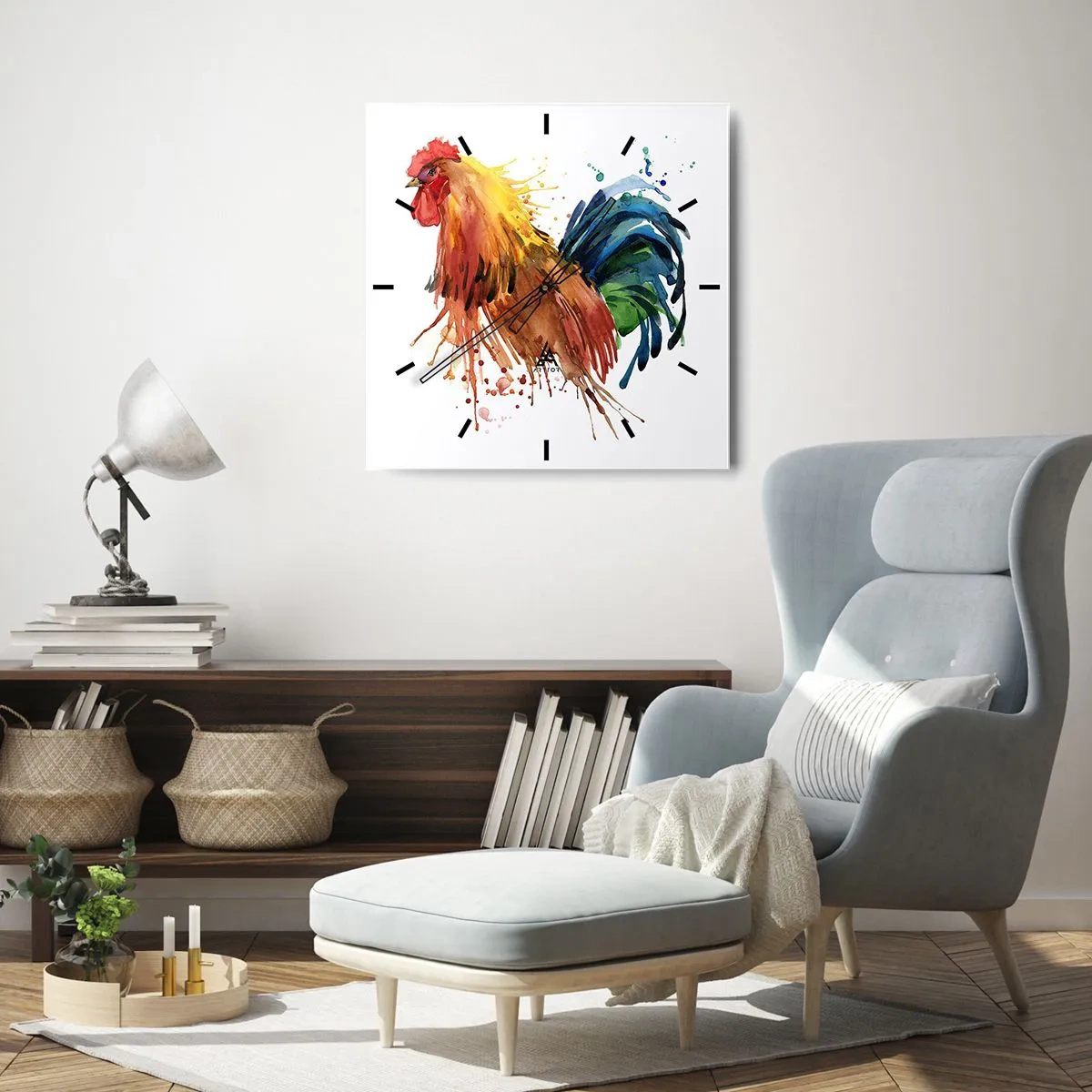 Wanduhr - Glasuhr - Königliches Gewand, königlicher Stolz - 40x40 cm