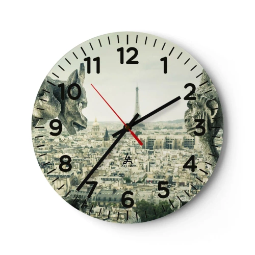 Wanduhr - Glasuhr - Pariser Plaudern - 40x40 cm
