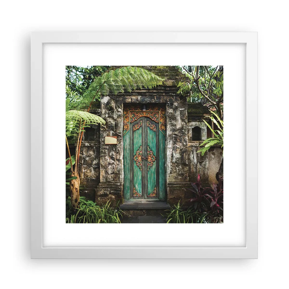 Poster in einem weißen Rahmen - Eine Tür zu einer exotischen Welt - 30x30 cm