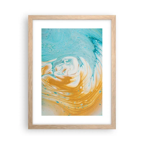 Poster in einem Rahmen aus heller Eiche - Pastellwirbel - 30x40 cm