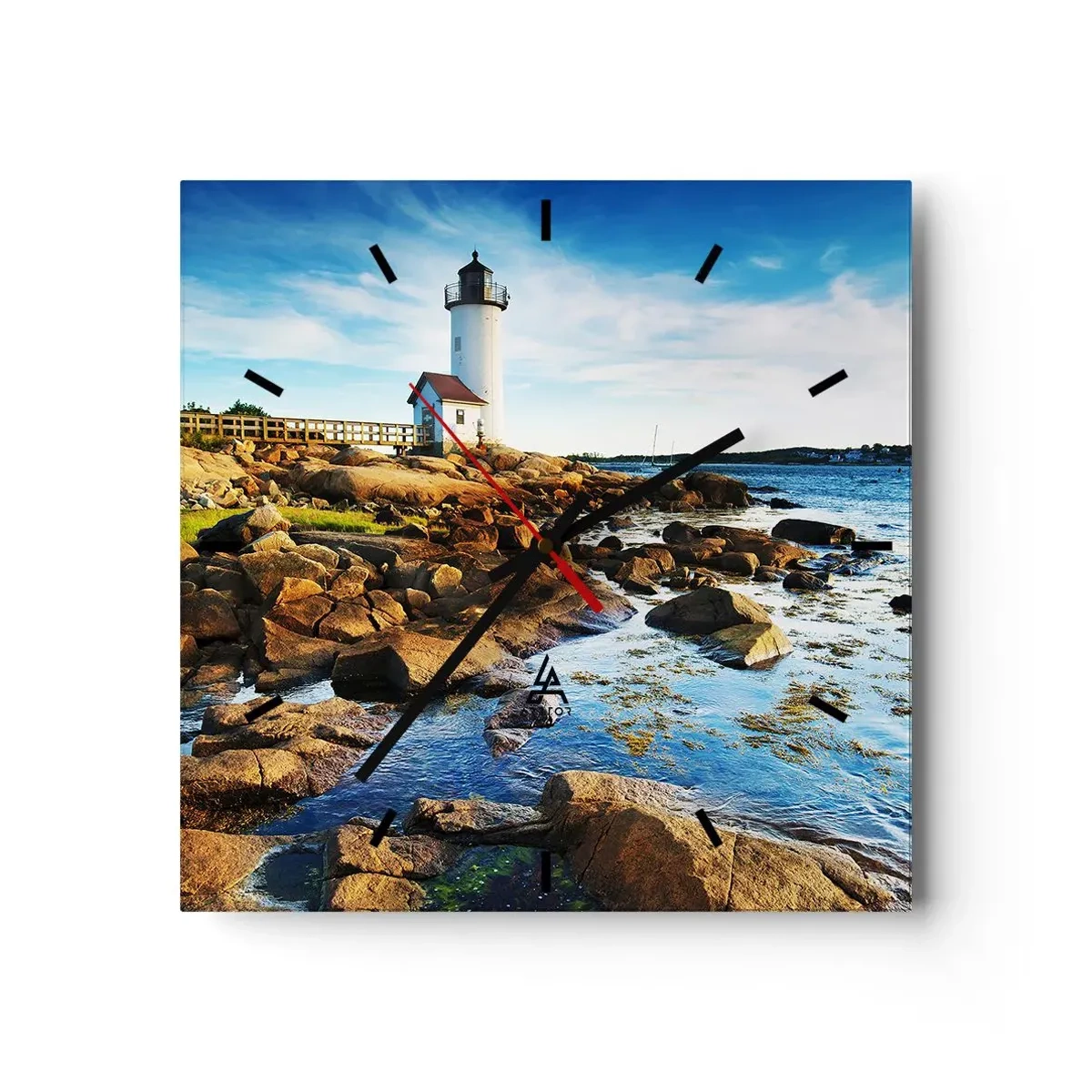 Wanduhr - Glasuhr - Komm glücklich zurück, ich warte - 40x40 cm