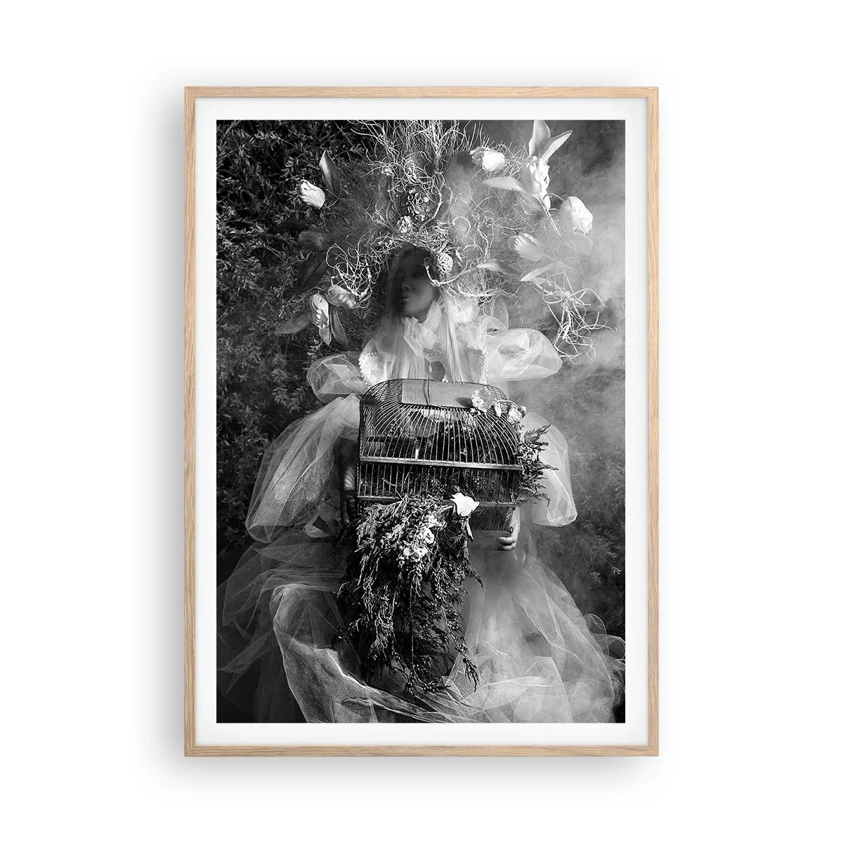 Poster in einem Rahmen aus heller Eiche - Mutter selbst - Natur - 70x100 cm