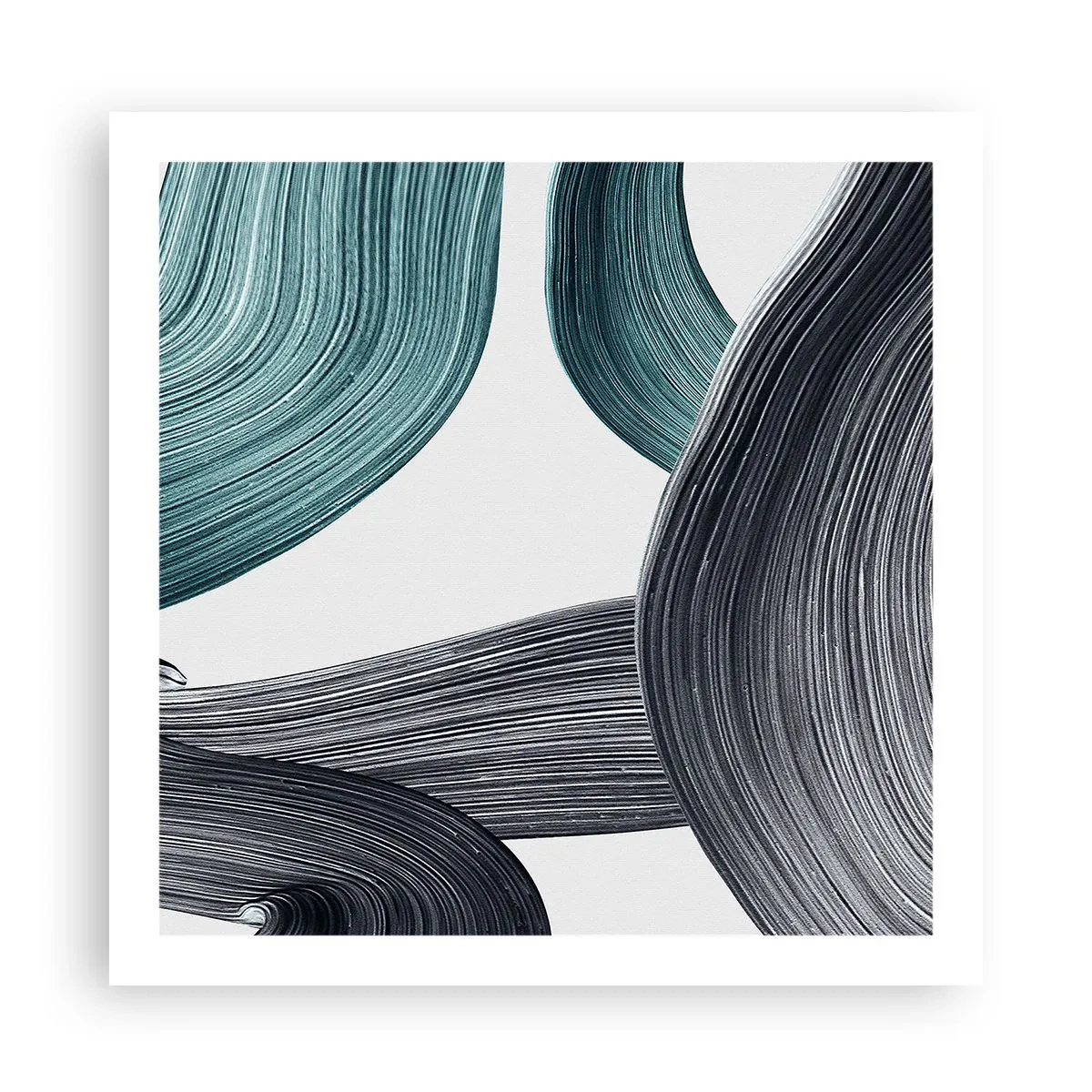 Poster - Smaragdgrüne und schwarze Pfade - 60x60 cm