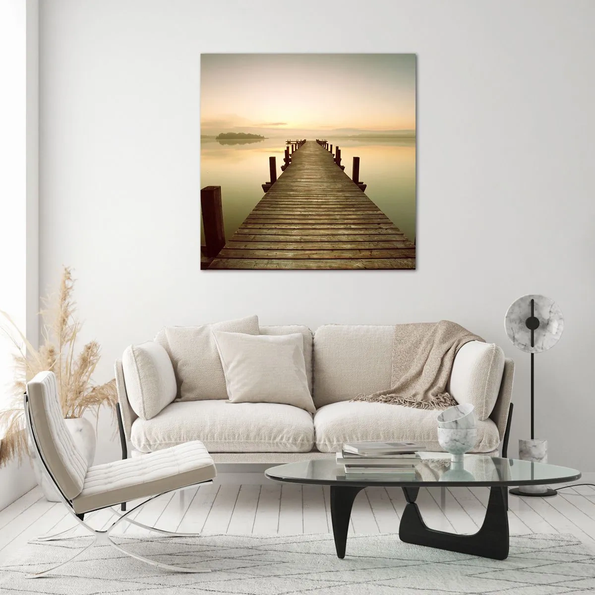 Glasbild - Bild auf glas - Tagesanbruch, Morgendämmerung, Licht - 70x70 cm