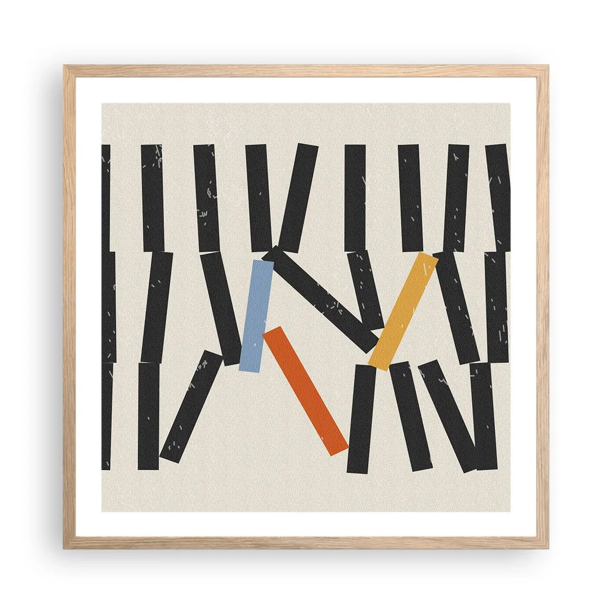 Poster in einem Rahmen aus heller Eiche - Domino – Komposition - 60x60 cm