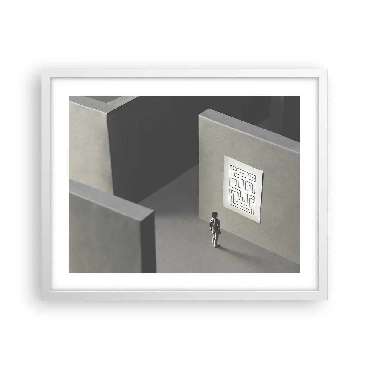 Poster in einem weißen Rahmen - Aber wo bin ich? - 50x40 cm