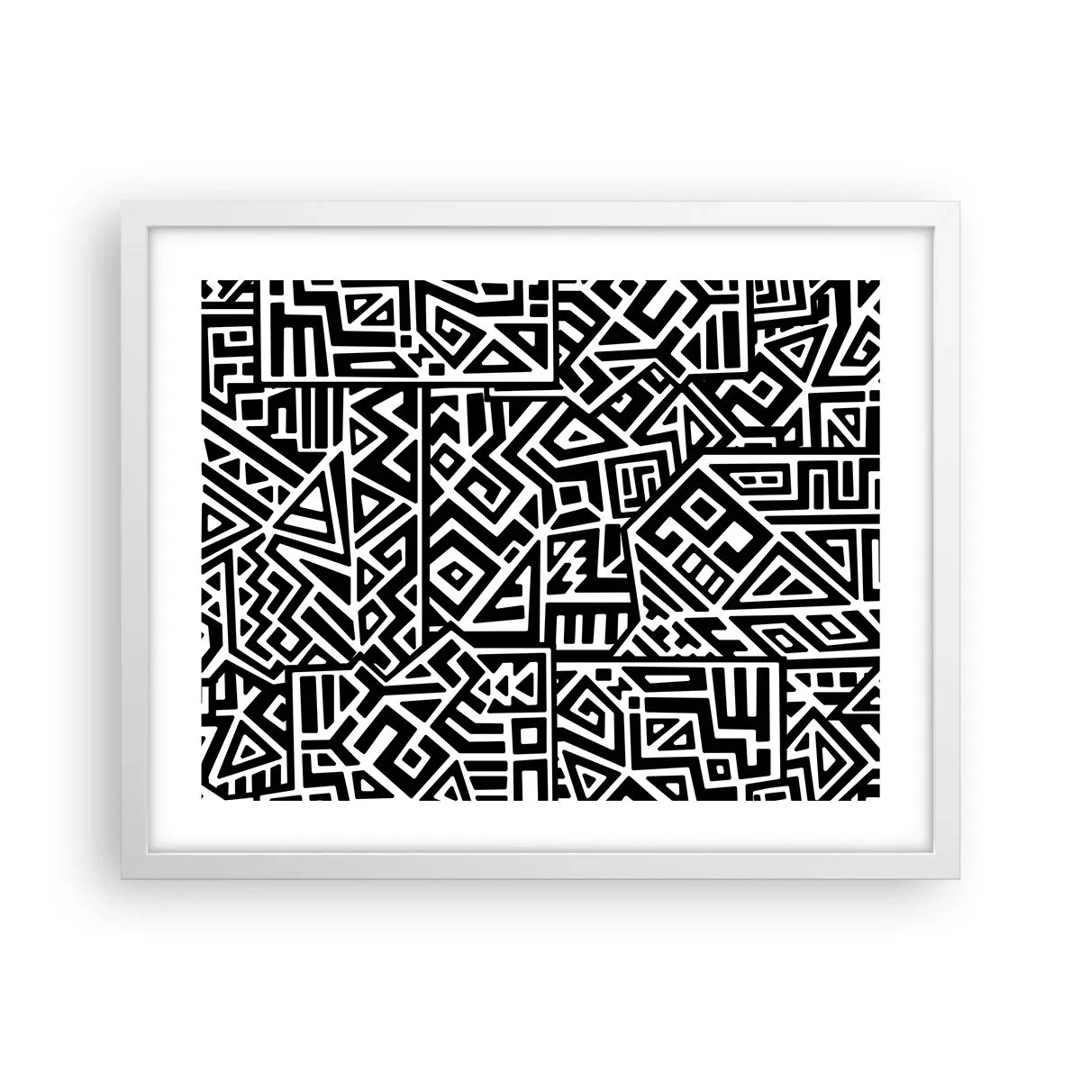 Poster in einem weißen Rahmen - Präkolumbianische Komposition - 50x40 cm